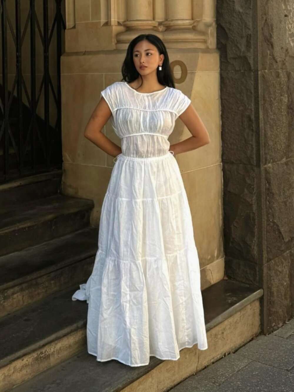 DISSH Flynn White Linen Blend Midi Dress Sz 12 - NWT!!